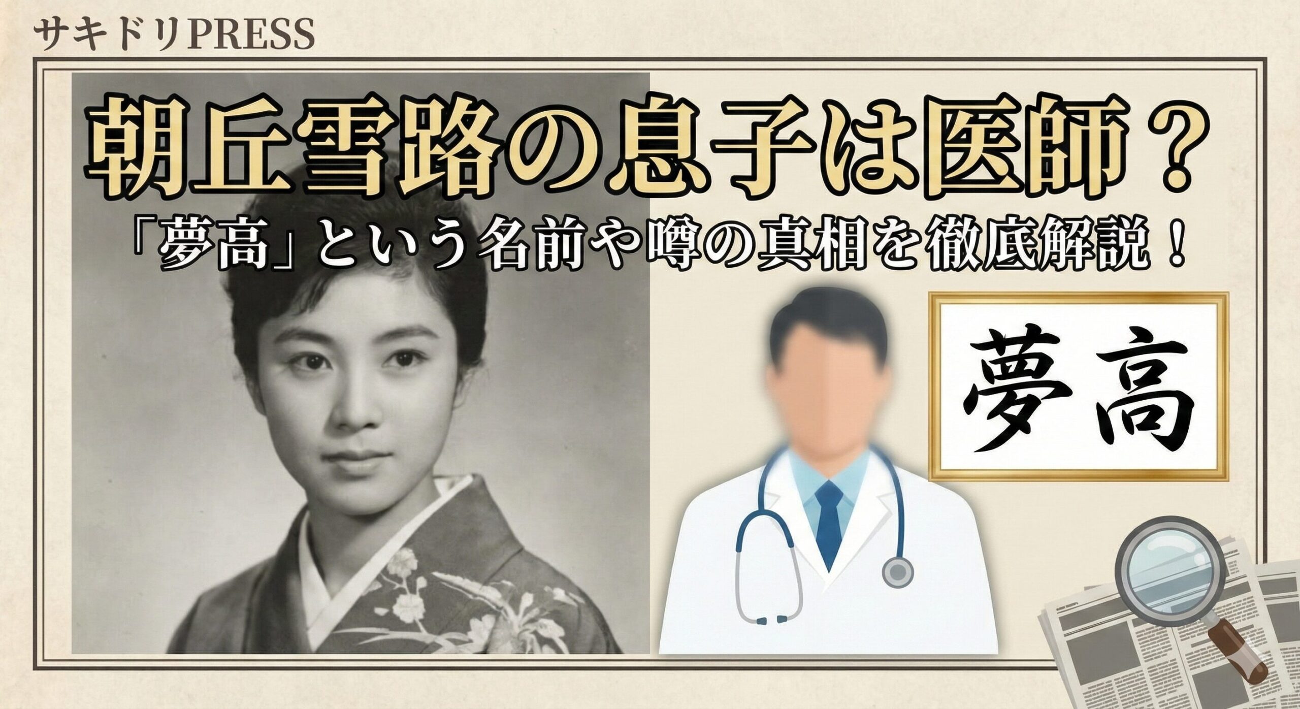 朝丘雪路 息子 医師