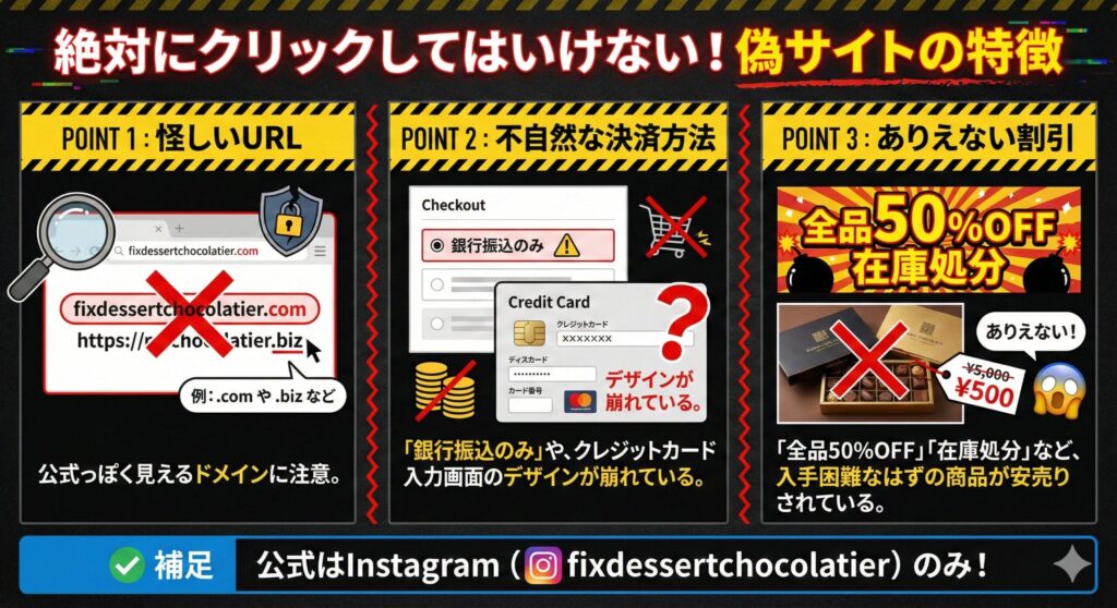 詐欺サイトを見抜く3つのチェックポイント