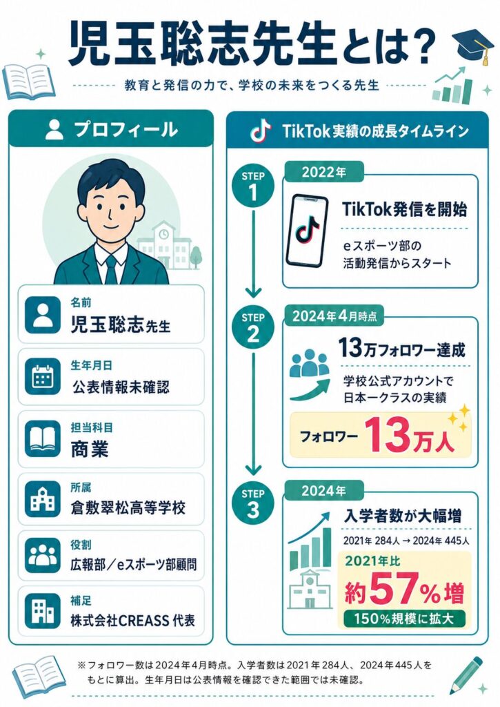 児玉聡志先生プロフィール&TikTok実績タイムライン