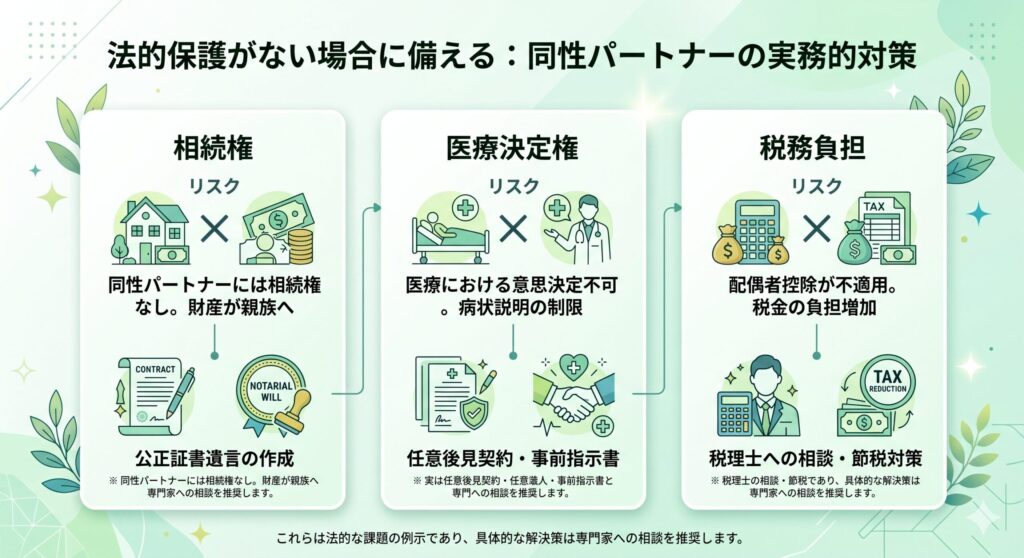 事実婚・同性パートナーが直面する法的課題と対策