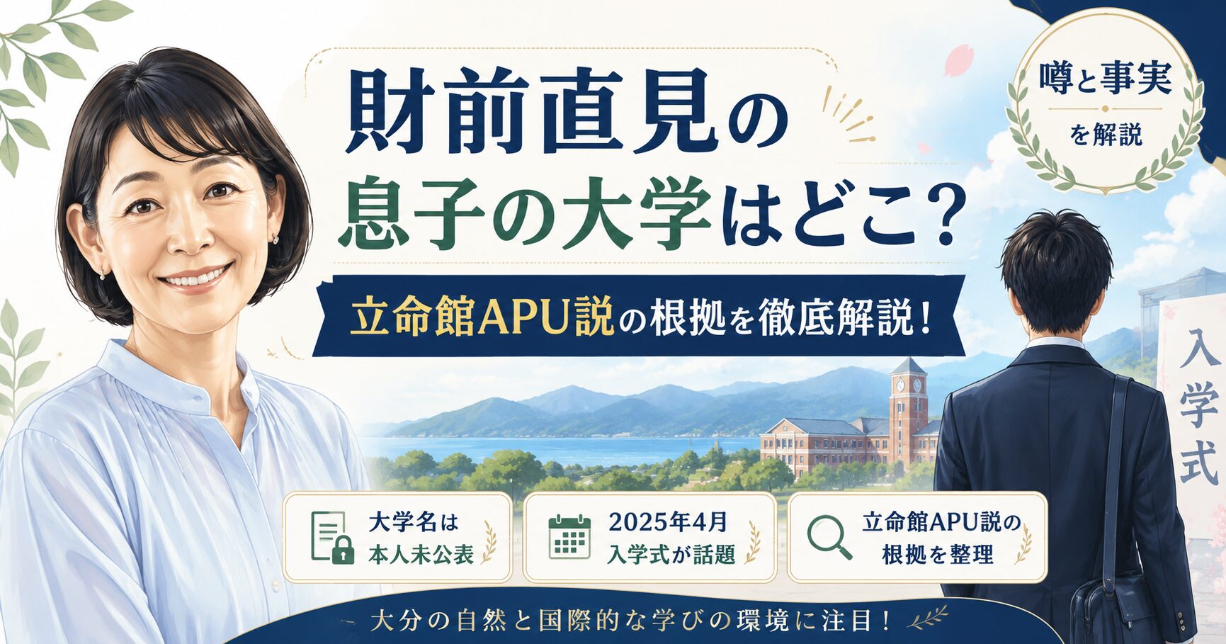 財前直見の息子の大学