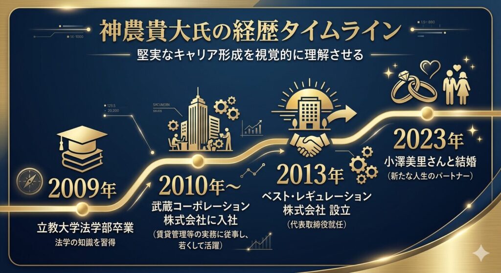 神農貴大氏の経歴タイムライン