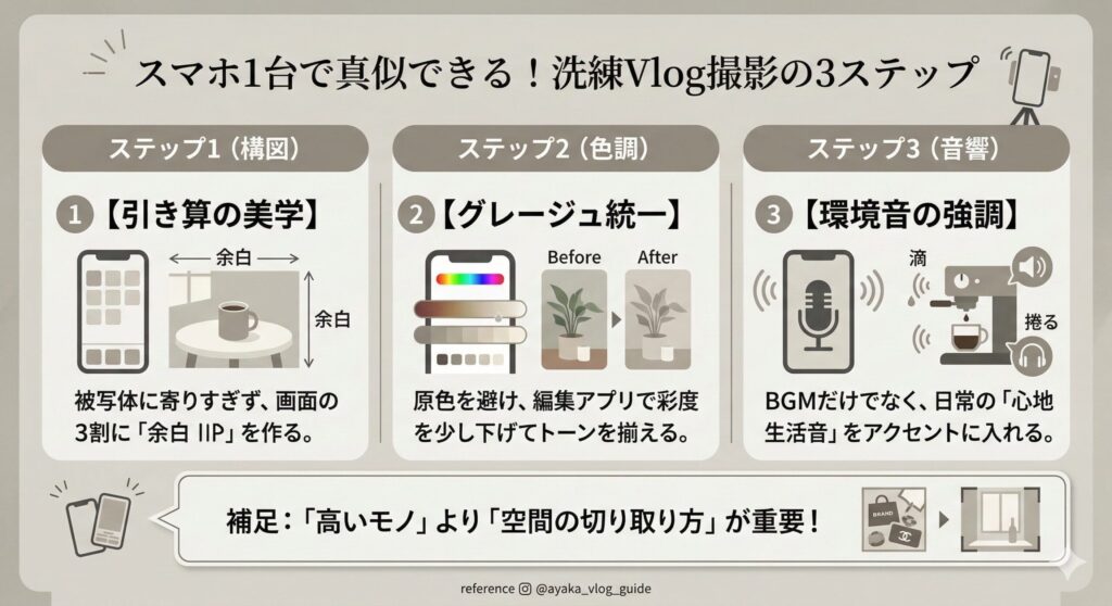 あやかちゃん流・洗練Vlog撮影の3ステップ