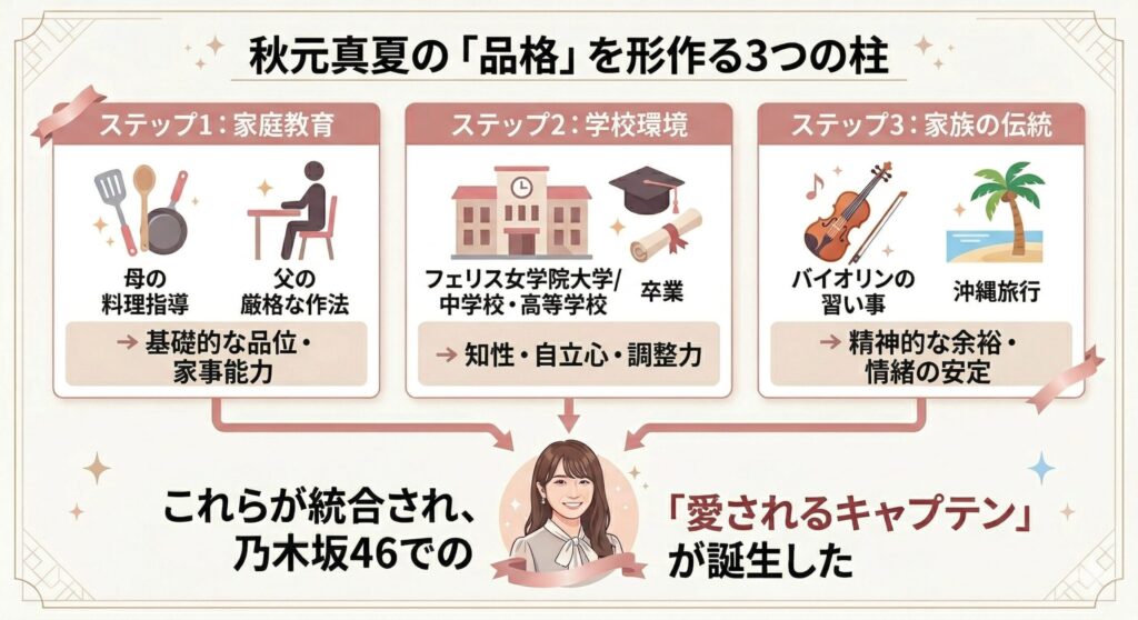 秋元真夏の品格形成の構造図