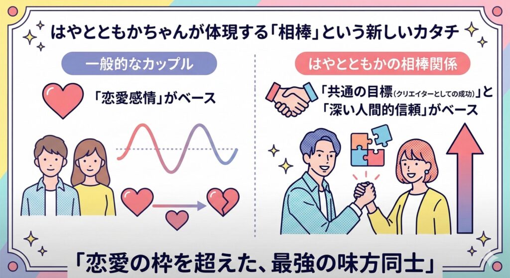 「カップル」と「相棒」の関係性の違いを図解