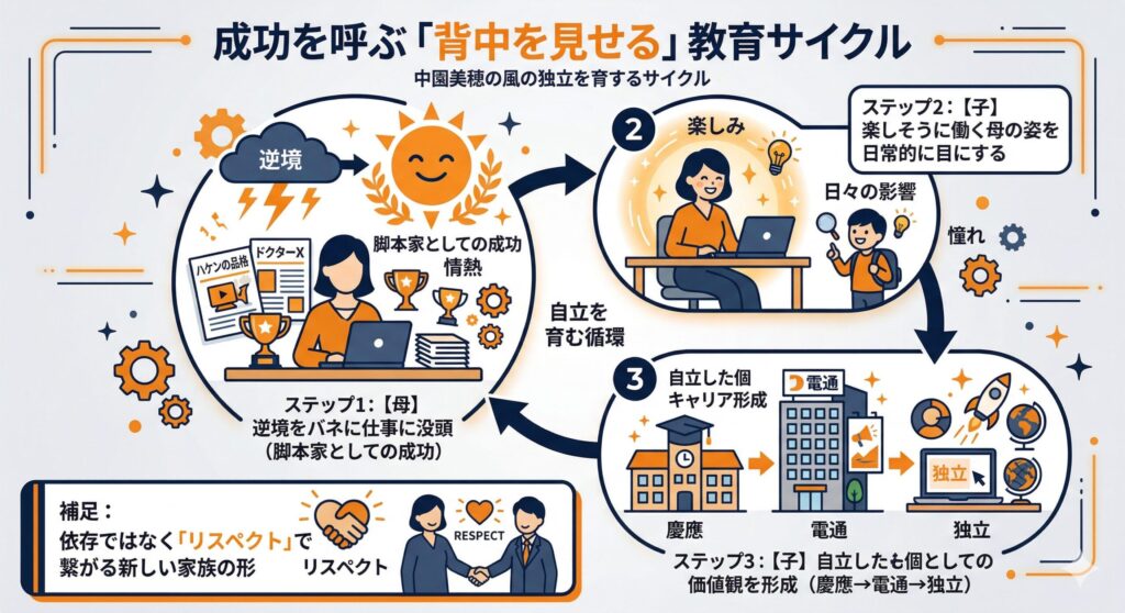 中園ミホ流・自立を育む親子関係の循環図