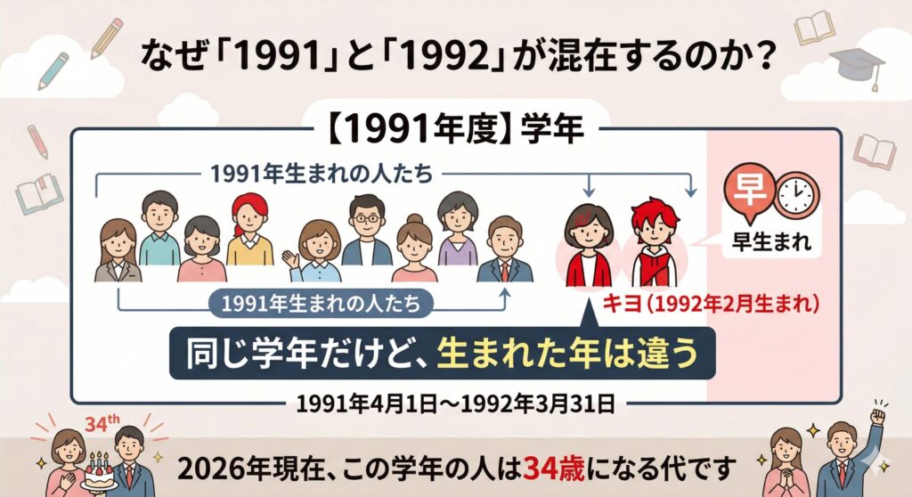 早生まれと学年の相関図(2026年版)