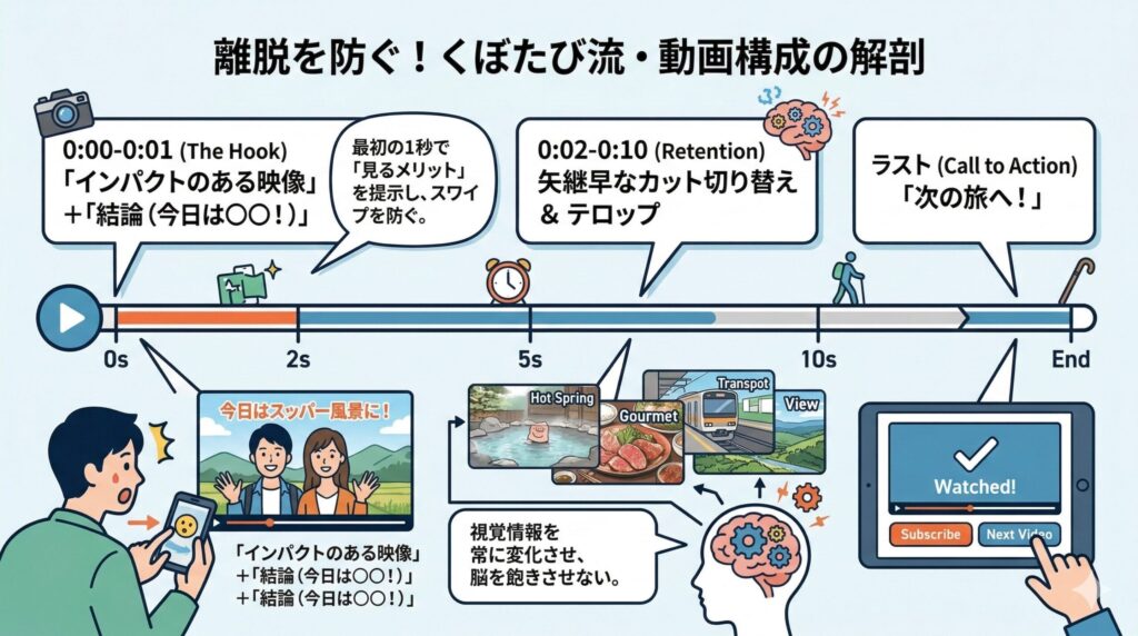 視聴者を離さない「1秒の魔法」タイムライン