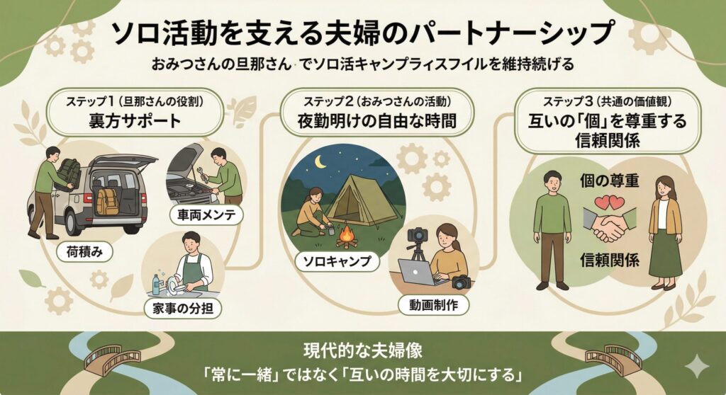 おみつさんと旦那さんの「支え合い」構造図