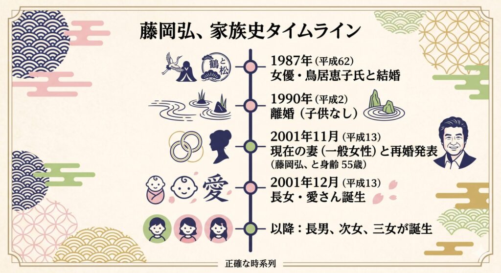 藤岡弘、家族史タイムライン