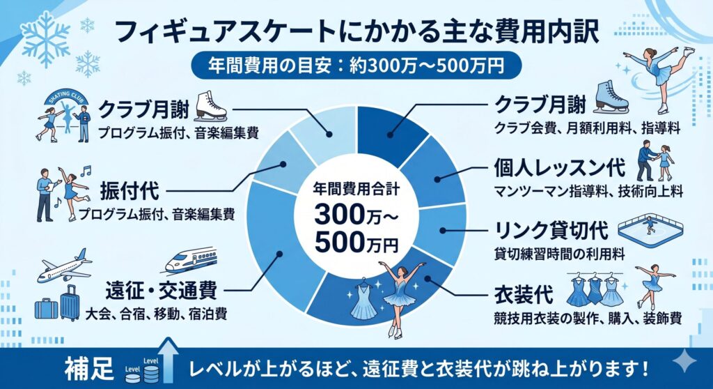 フィギュアスケートにかかる主な費用内訳
