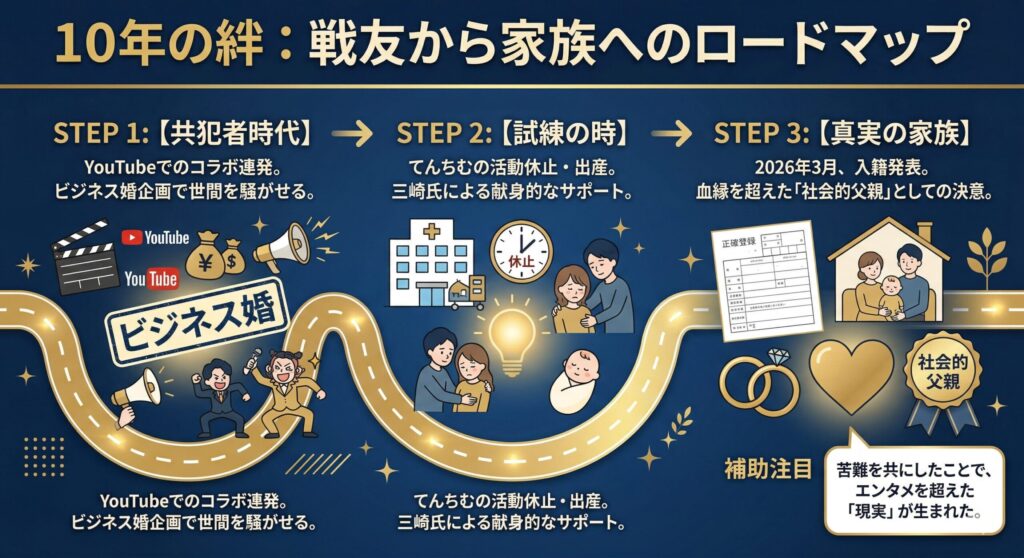 てんちむ＆青汁王子 10年の絆の変遷図