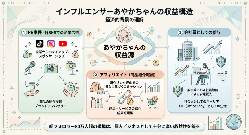 インフルエンサーあやかちゃんの収益構造