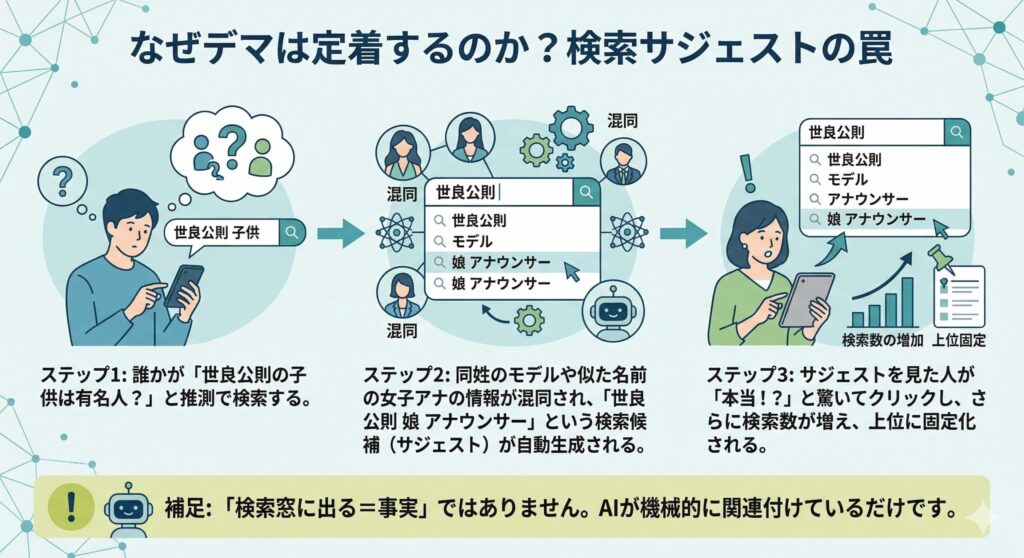 サジェスト汚染によるデマ拡散のメカニズム