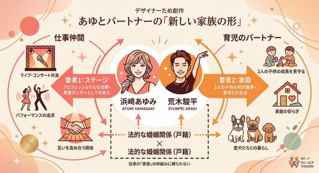 浜崎あゆみとパートナー（荒木駿平氏）の関係図