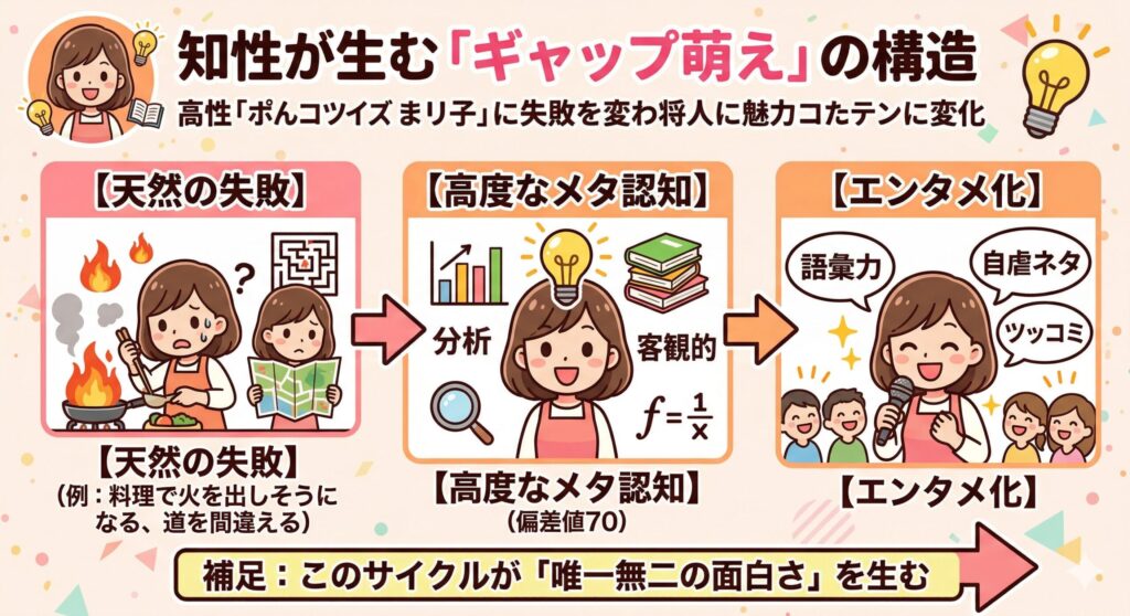 まりこの「知性×ポンコツ」変換サイクル