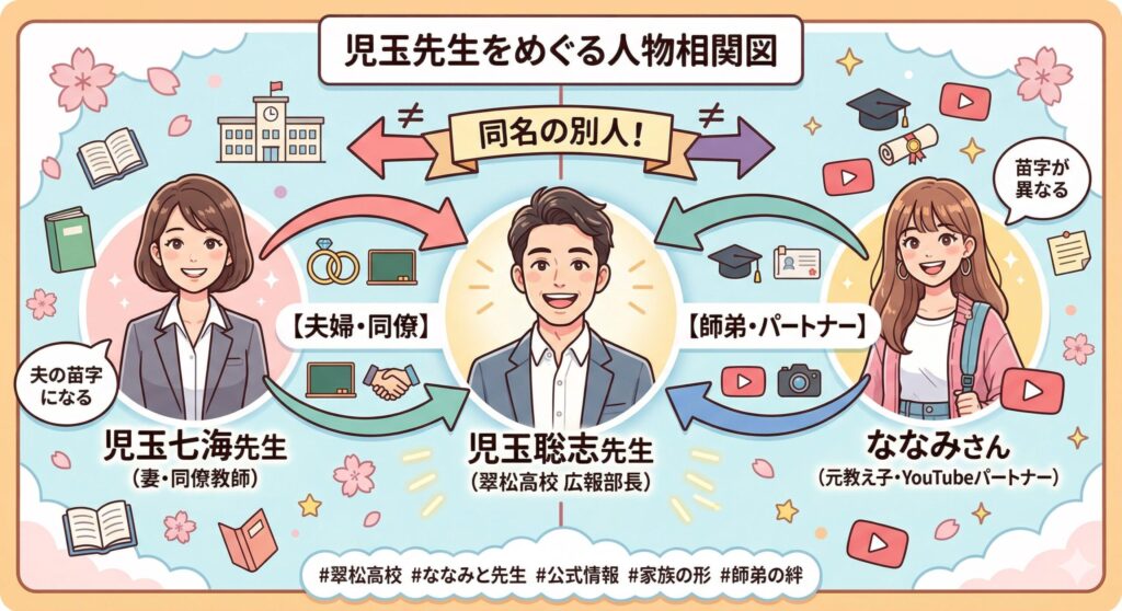 児玉先生を中心とした人物相関図