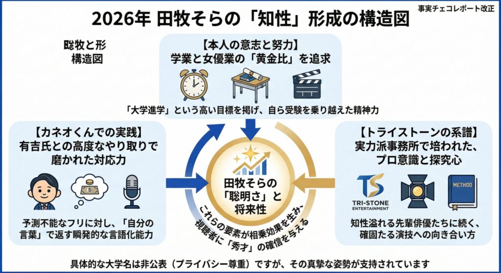 田牧そらの「知性」を支える3つの要素