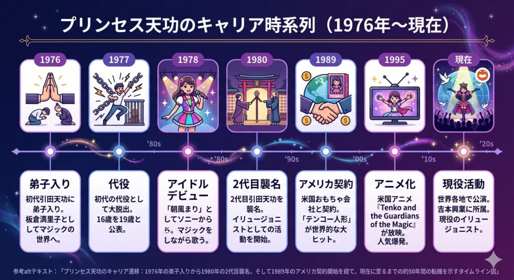 プリンセス天功のキャリア時系列(1976年~現在)