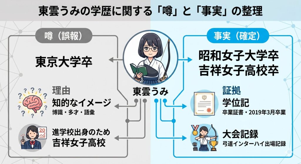 東雲うみの学歴に関する「噂」と「事実」の整理