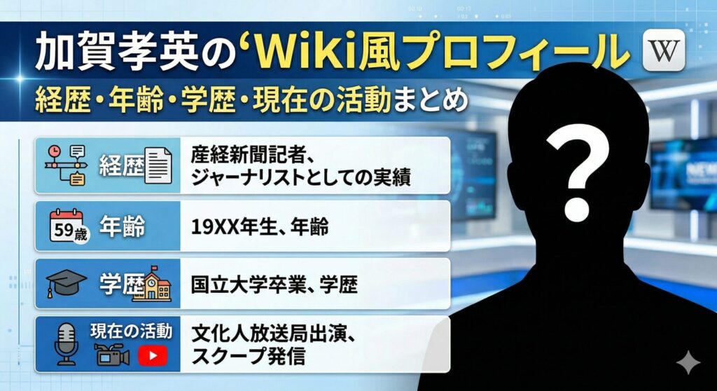 加賀孝英 wiki 学歴
