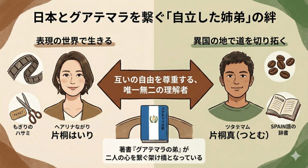 片桐はいりさんと弟・真さんの絆の構造図