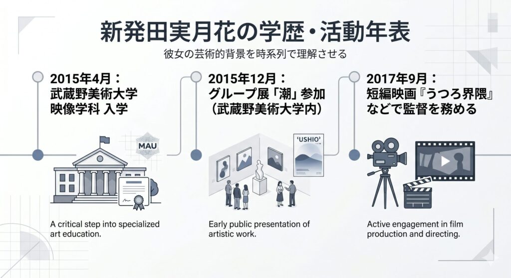 新発田実月花の学歴・活動年表