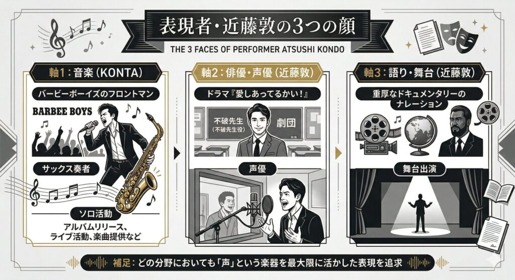 表現者・近藤敦（KONTA）の多角的なキャリアマップ